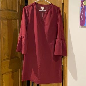 J Crew bell sleeve 3/4 sleeve shift dress